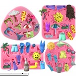 Funshowcase Summer Beach Holiday Fondant Silicone Mold for Cupcake Topper Polymer Clay Crafting 4-Count 147 255 634 770 Summer Beach Mini 4-Count B07FP3TGWP